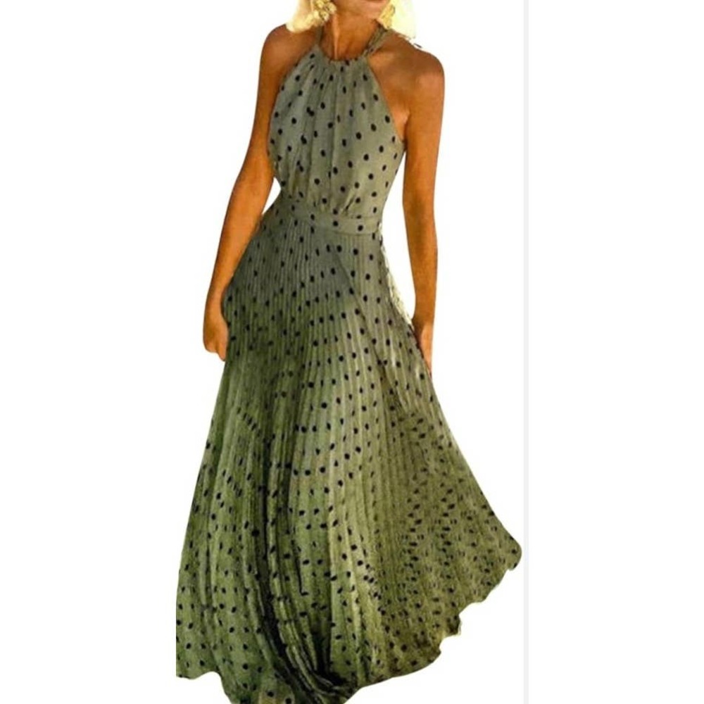 Chicme Halter Polka Dot Printed Dress